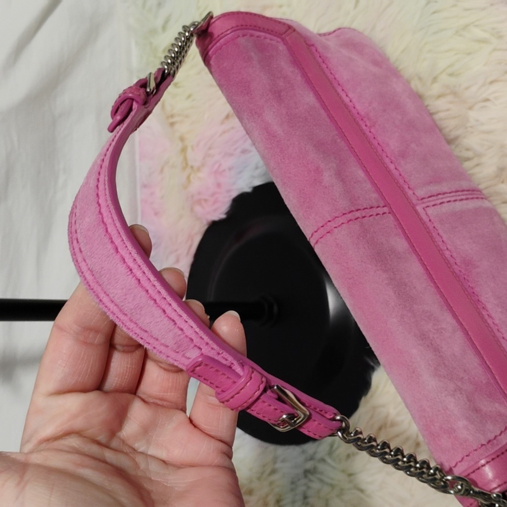 RARE! Auth Coach Y2K 90's Vintage Legacy 🩷 Pink Suede Small Satchel - Picture 7 of 16